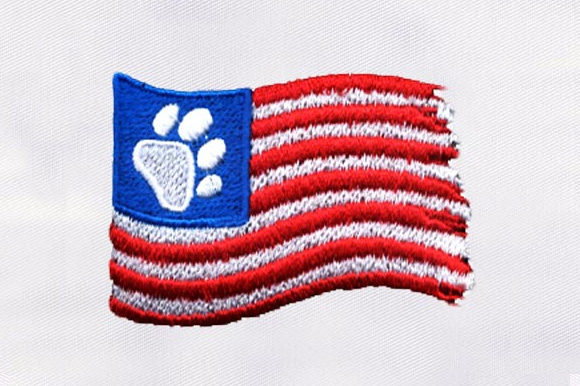 A Cat Paw American Flag Design for Patriotic Embroidery