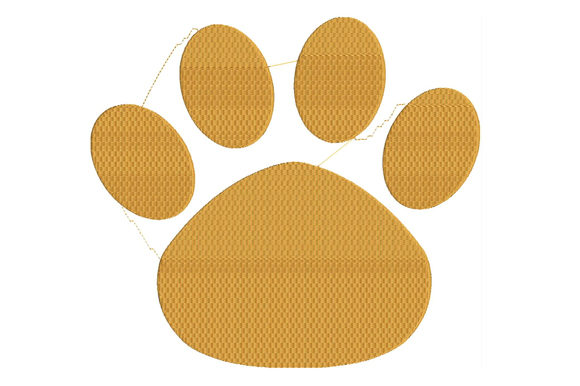A Close Look at the Cat's Paw Embroidery Design