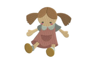 A Cute Schoolgirl Doll Embroidery for Holiday Projects