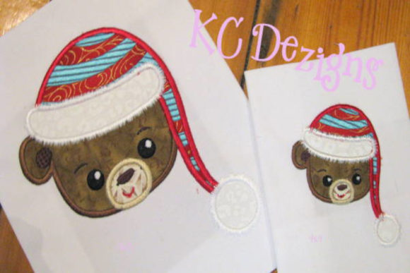 A Festive Teddy Bear Face for Your Holiday Embroidery