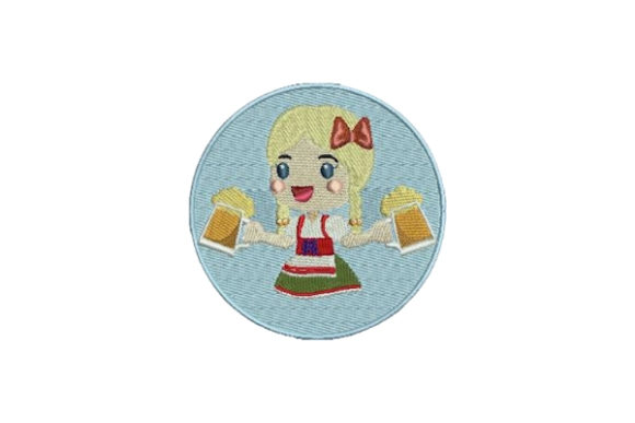 A Friendly, Timeless “Girl in Dirndl” Embroidery Design