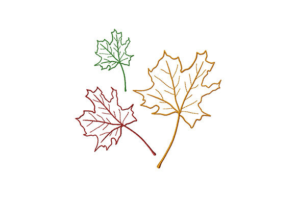 A Seller's Look at the Three Colored Maple Leaves Embroidery Design
